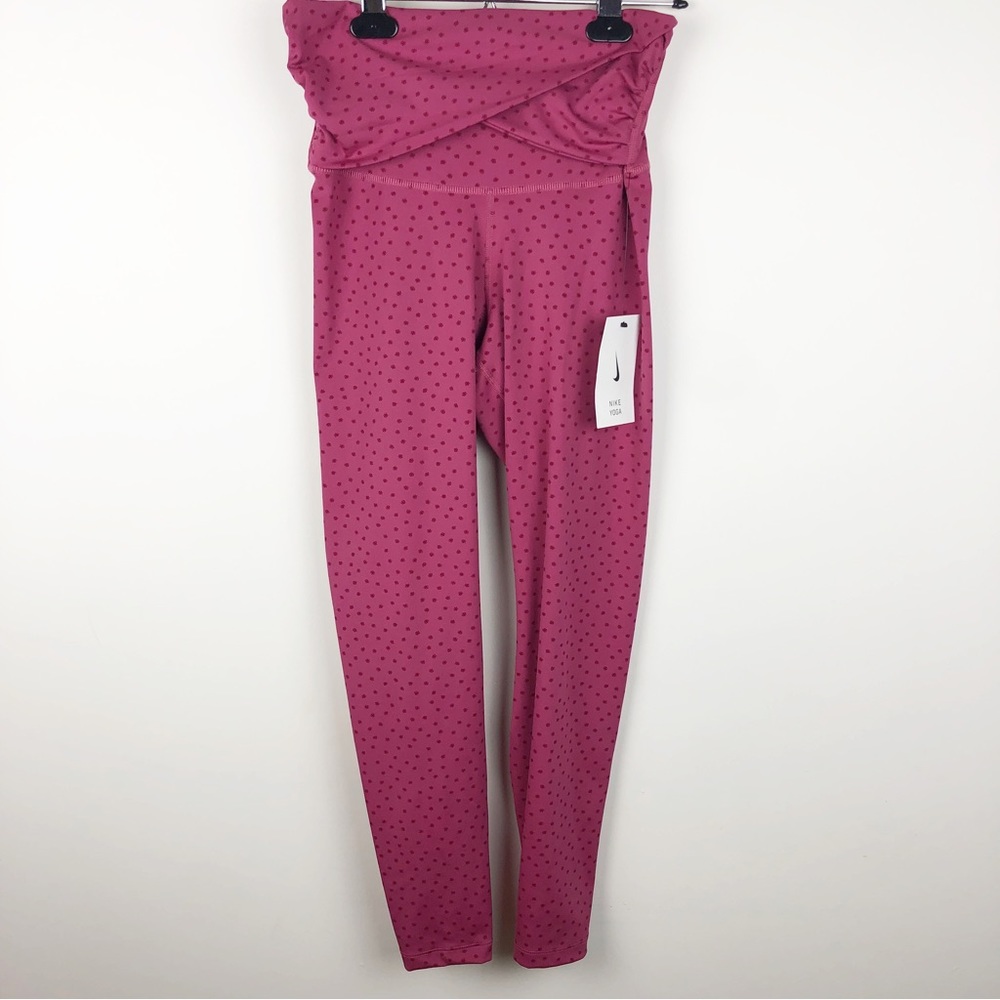 Nike Yoga Pink Dots 7/8 Leggings High Rise New Size S - Picture 4 of 14